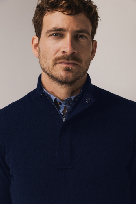 State of Art blauwe heren trui | Close up