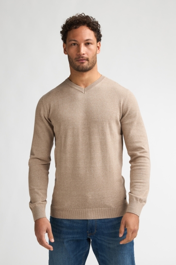 Petrol Industries men knitwear v-neck basic Camel