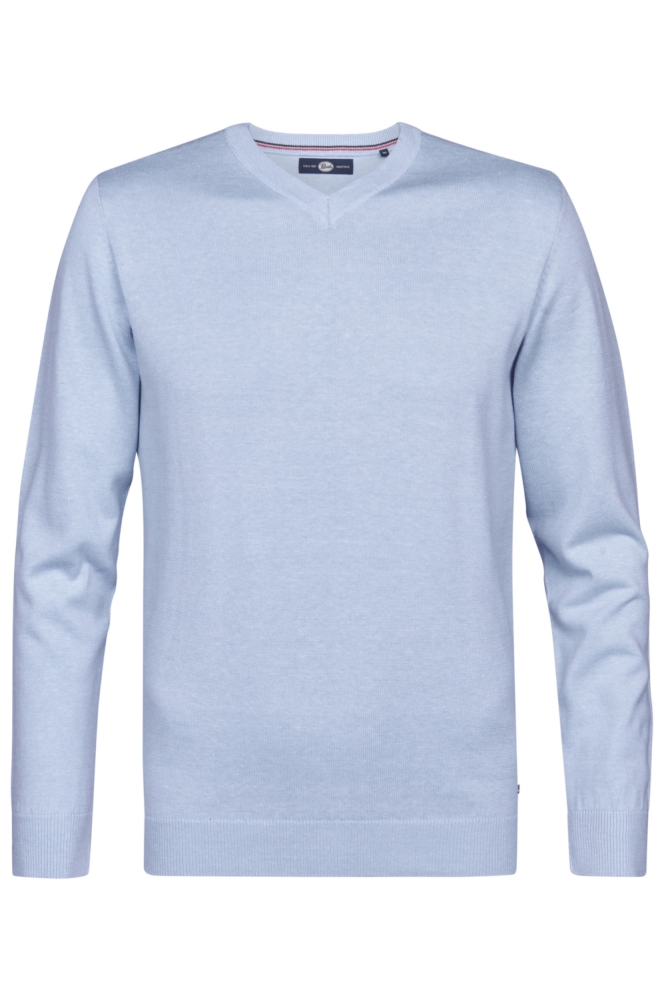 Petrol Industries blauwe heren trui | Vooraanzicht