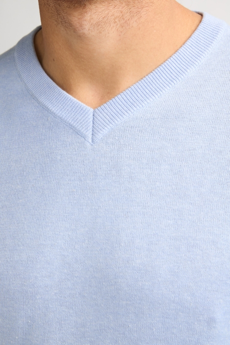 Petrol Industries blauwe heren trui | Close up