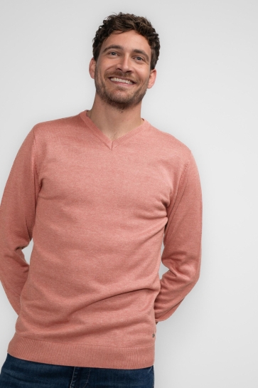 Petrol Industries FINE KNIT V NECK SWEATER WHITEFISH M ROS KWV200 3174