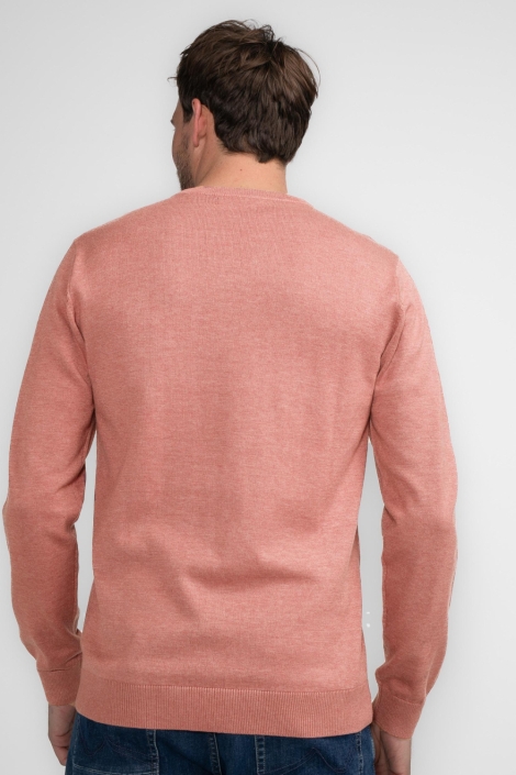 Petrol Industries oranje heren trui | Model achteraanzicht