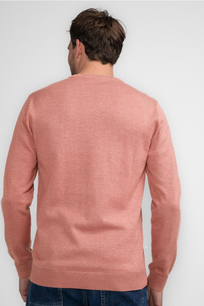 Petrol Industries oranje heren trui | Model achteraanzicht