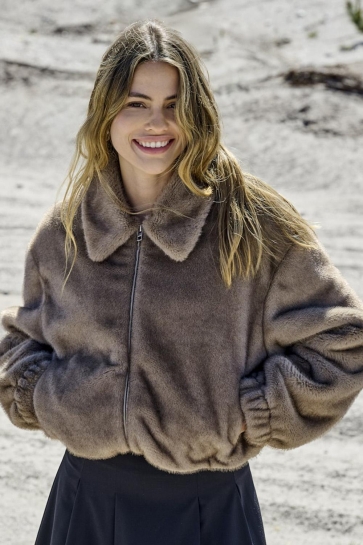 Only ONLMADELINA FAUX FUR JACKET OTW 15373155 Taupe Gray