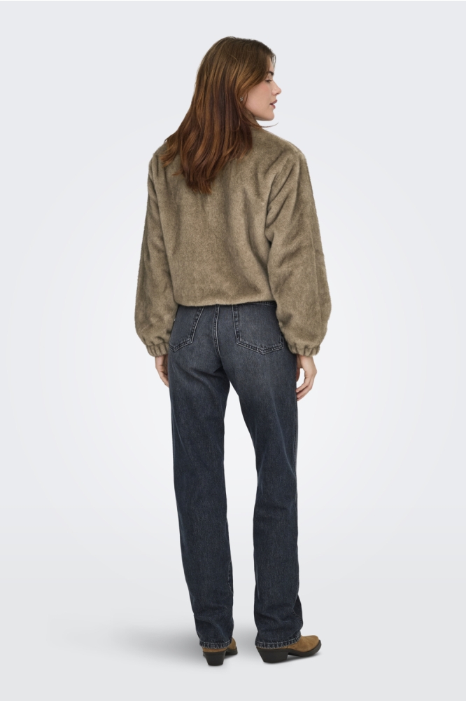 Only taupe dames jas | Model achteraanzicht