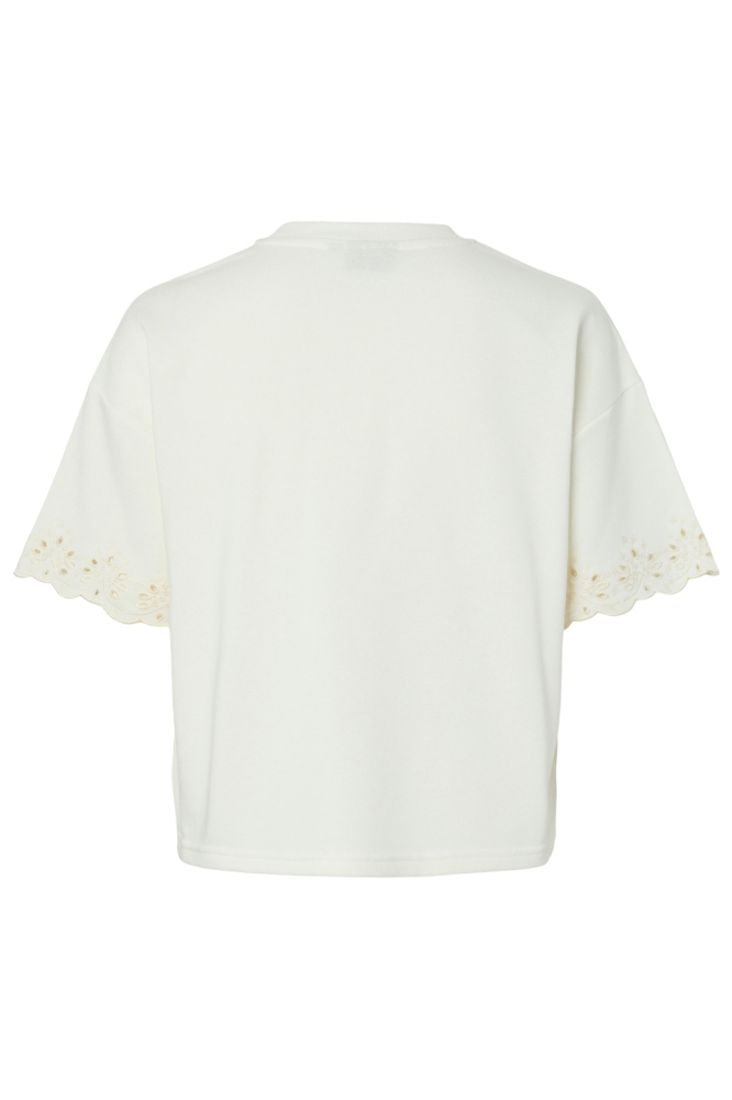 Pieces witte dames t-shirt | Achteraanzicht