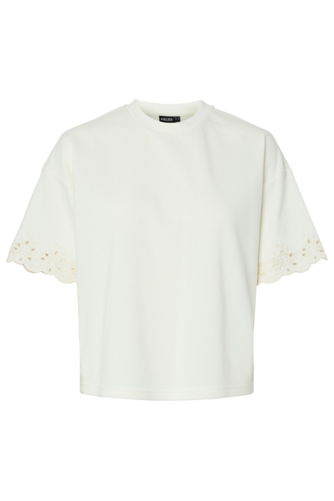 Pieces witte dames t-shirt | Vooraanzicht