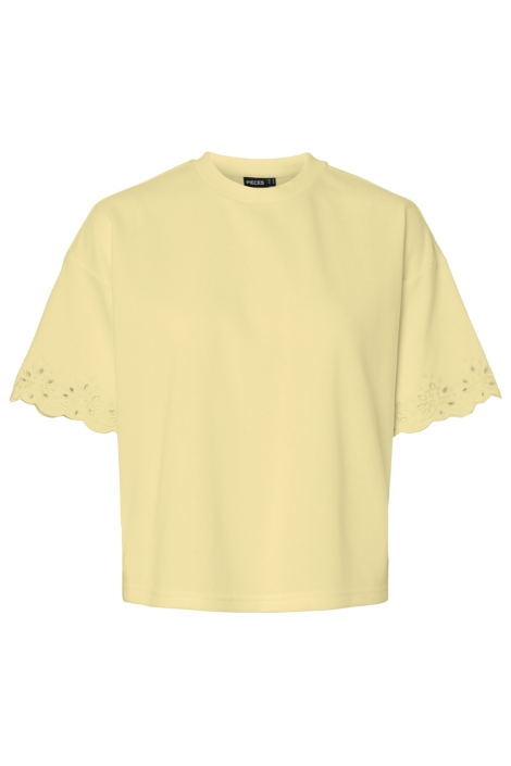 Pieces gele dames t-shirt | Vooraanzicht