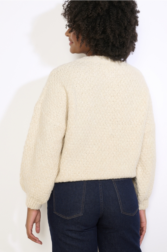 LolaLiza beige dames trui | Model achteraanzicht