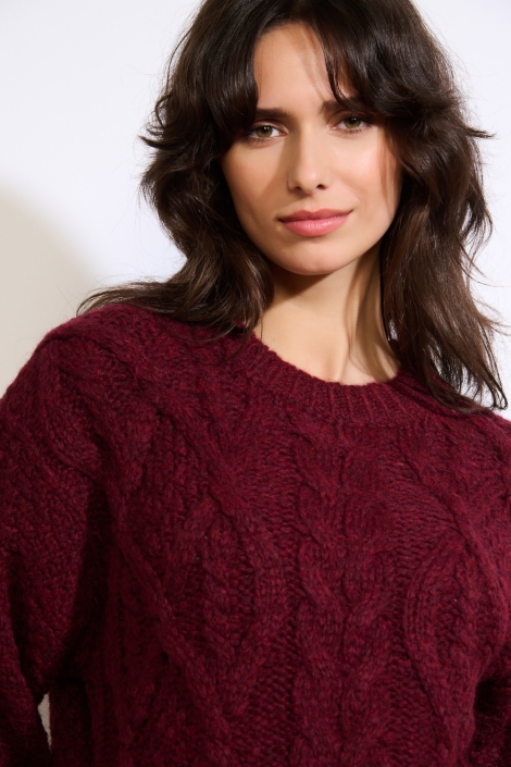 LolaLiza bordeaux dames trui | Kleurstaal