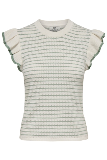 Jacqueline de Yong jdycarice s/l frill pullover knt no Wit