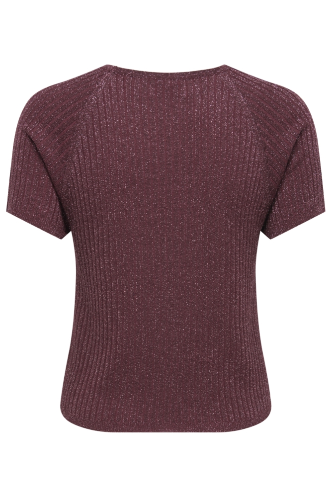 Jacqueline de Yong bordeaux dames t-shirt | Achteraanzicht