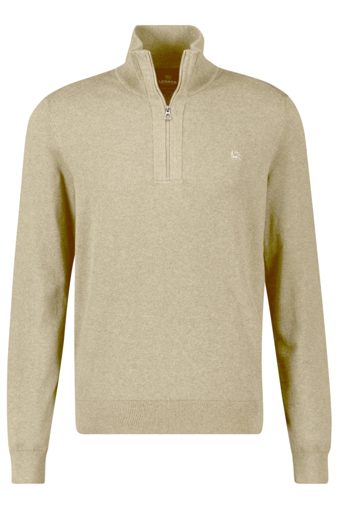 Lerros beige heren trui | Vooraanzicht