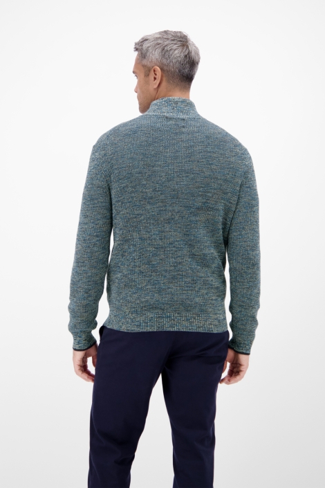 Lerros blauwe heren trui | Model achteraanzicht