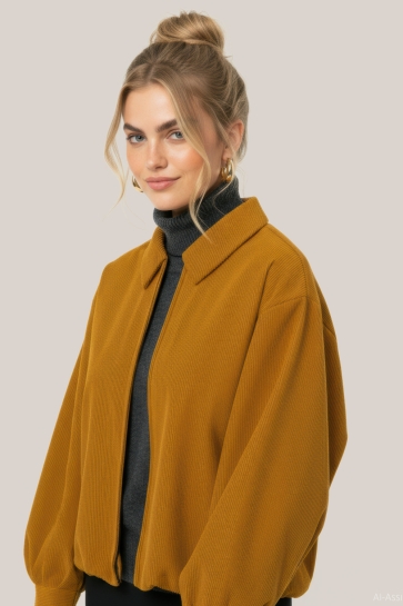 Hypedrop hdthalia boxy bomber jacket Camel