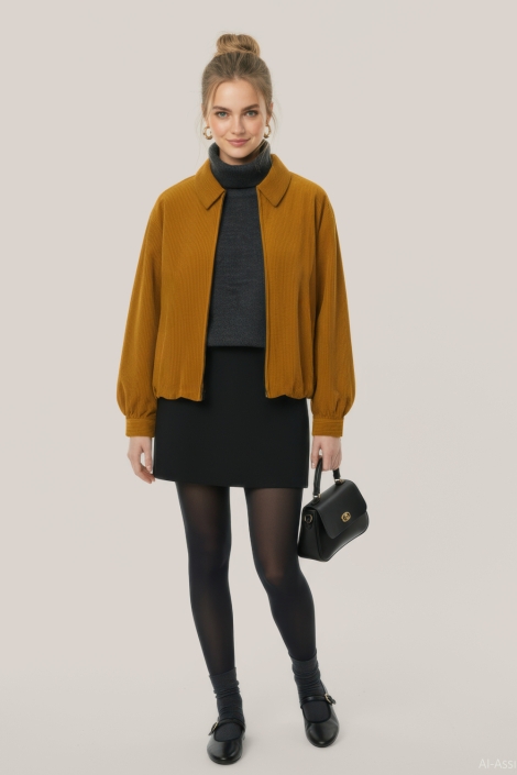 Hypedrop camel dames jas | Model