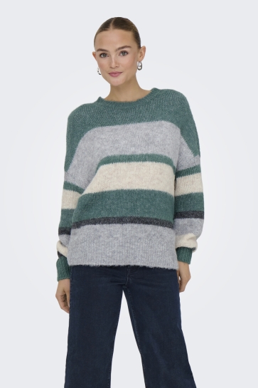 Jacqueline de Yong JDYZOEY LIFE L/S ON COLORBLOCK PULL 15359620 SEA PINE/LGM/BIRCH MELANGE/DGM