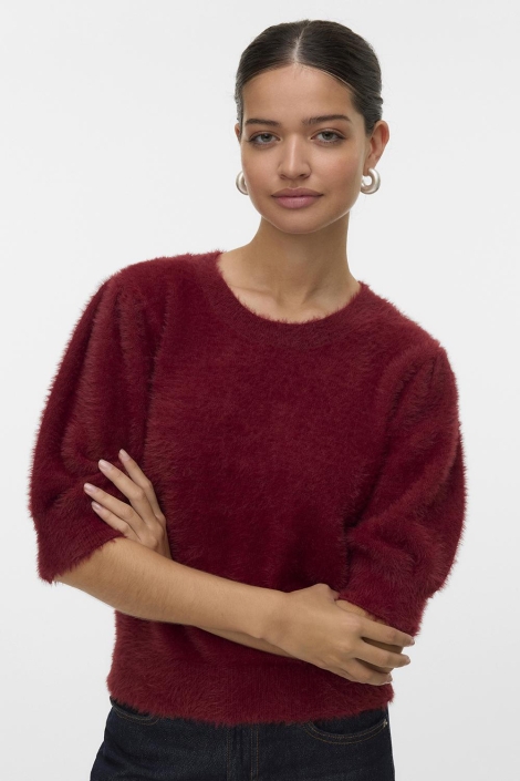Vero Moda bordeaux dames trui | Model vooraanzicht