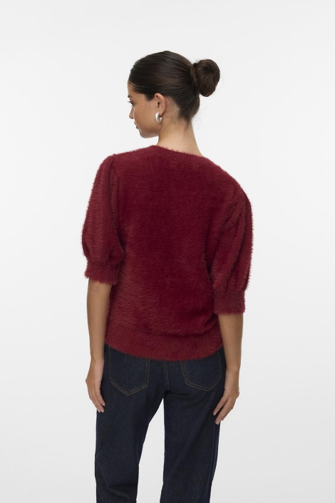 Vero Moda bordeaux dames trui | Model achteraanzicht