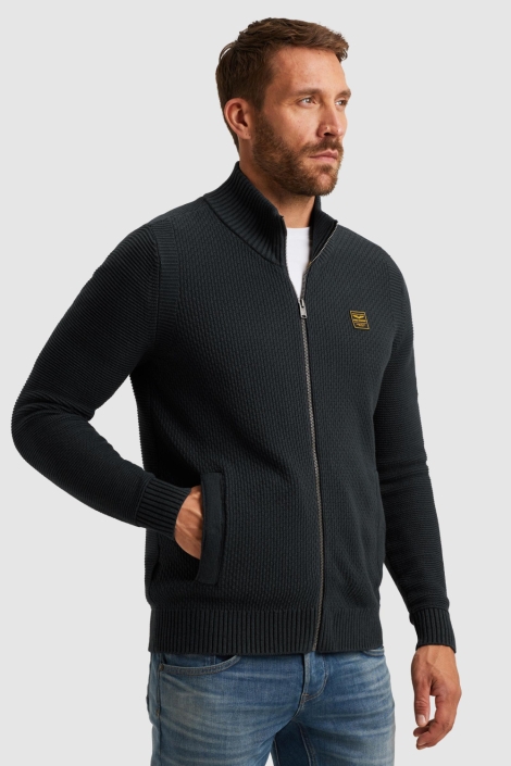 PME legend blauwe heren vest | Model zijaanzicht