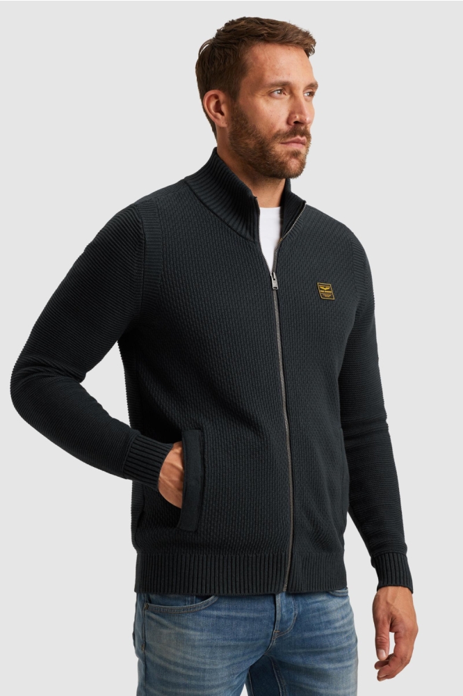 PME legend blauwe heren vest | Model zijaanzicht