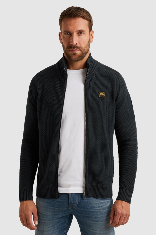 PME legend blauwe heren vest | Model vooraanzicht