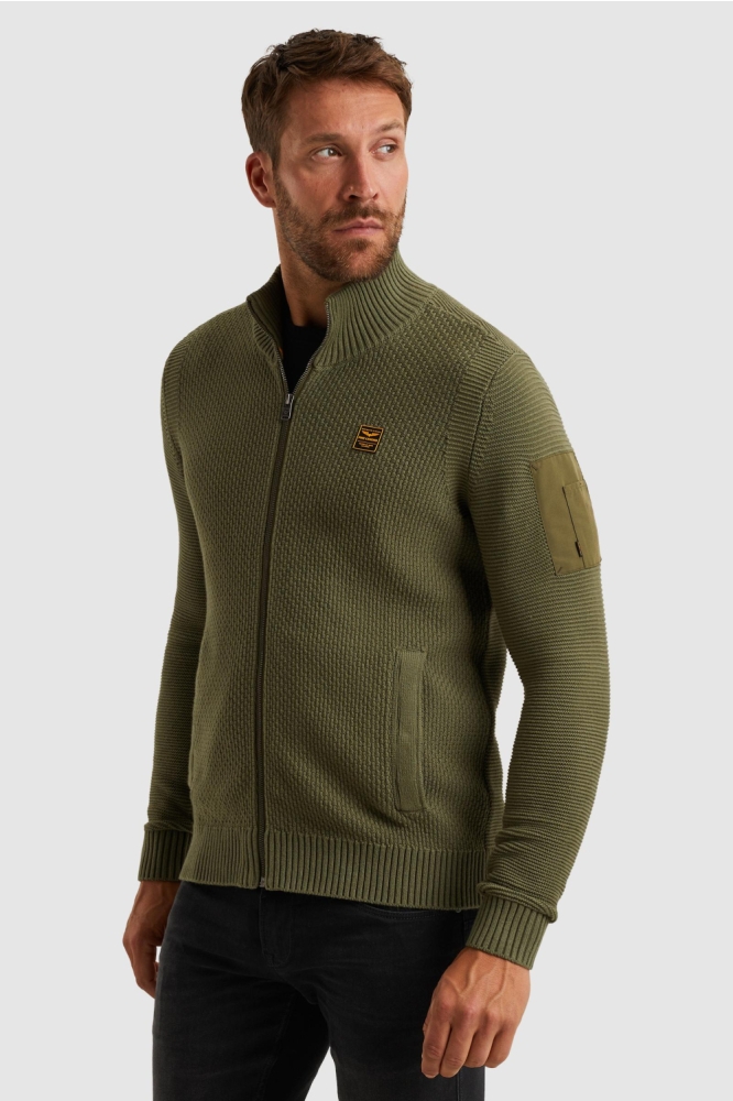 PME legend groene heren vest | Model zijaanzicht