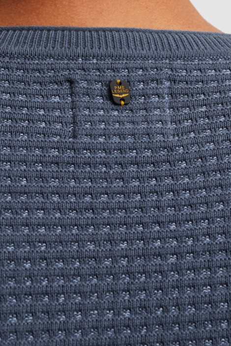 PME legend blauwe heren trui | Close up