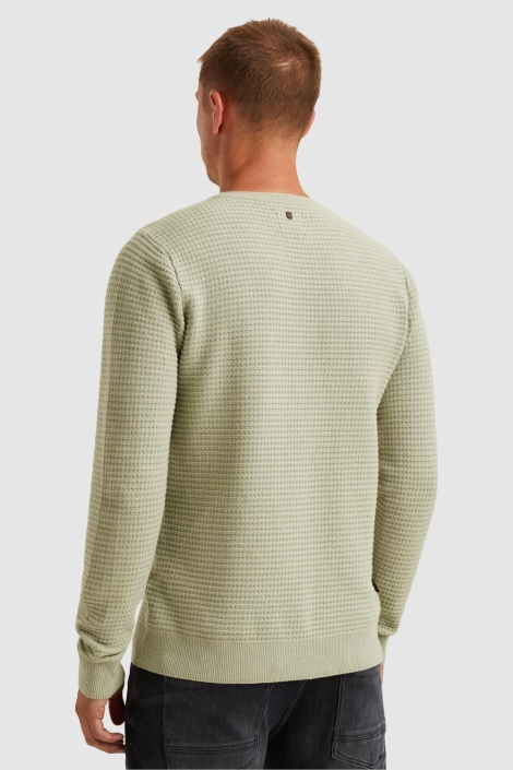 PME legend groene heren trui | Model achteraanzicht