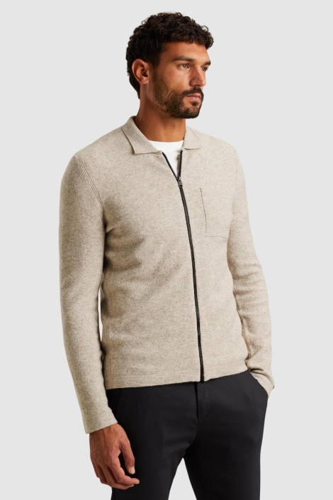 Cast Iron beige heren vest | Model zijaanzicht