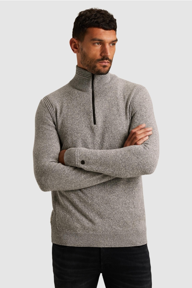 Cast Iron blauwe heren trui | Model vooraanzicht