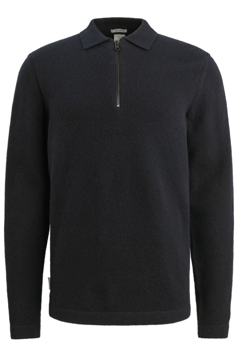 Cast Iron blauwe heren polo | Vooraanzicht