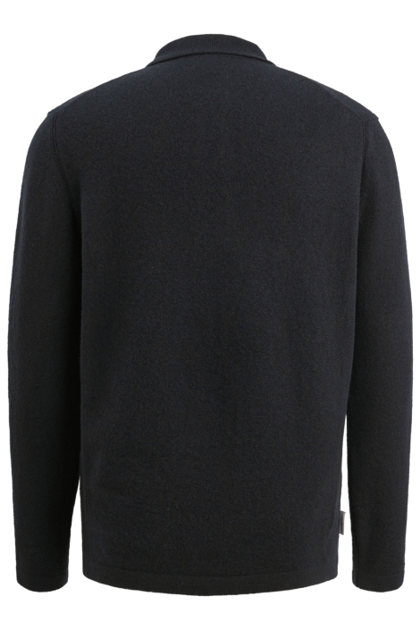 Cast Iron blauwe heren polo | Achteraanzicht