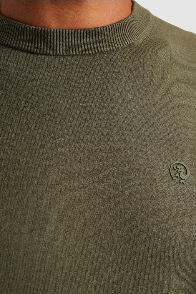 Cast Iron groene heren trui | Close up