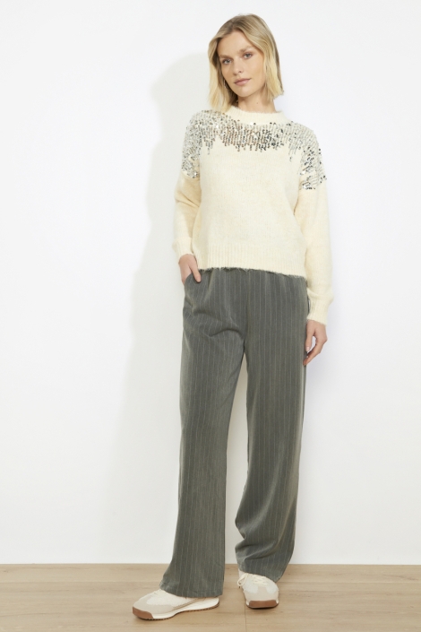 LolaLiza ecru dames trui | Model
