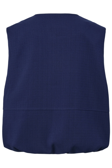 Pieces blauwe dames gilet | Achteraanzicht