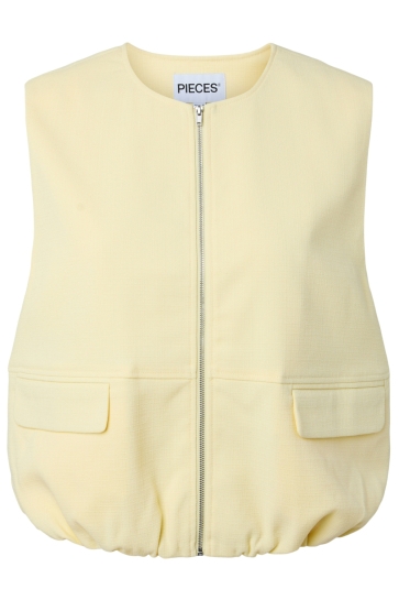 Pieces pcfaleah vest w. pocket Geel