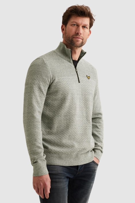 PME legend groene heren trui | Model zijaanzicht