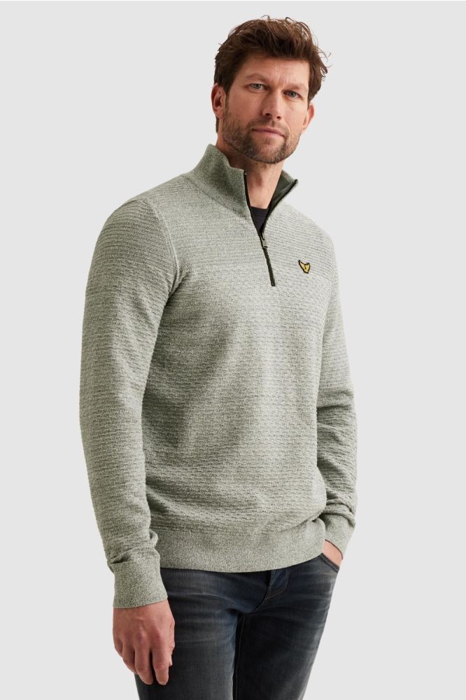 PME legend groene heren trui | Model zijaanzicht