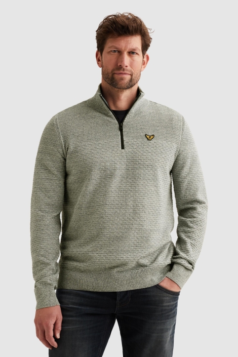 PME legend groene heren trui | Model vooraanzicht