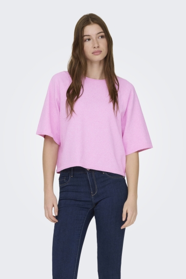 Only Trui ONLLOYAL 2/4 O-NECK KNT NOOS 15368960 Super Pink/Melange