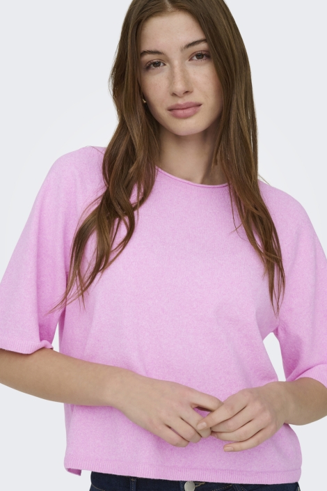 Only roze dames trui | Model vooraanzicht