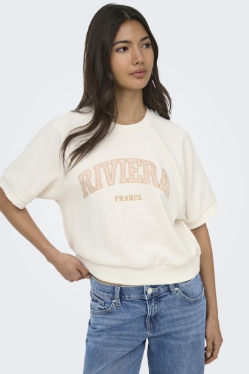 Only sweater ONLDAZE S/S RAGLAN UB SWT 15376069 CLOUD DANCER/RIVIERA