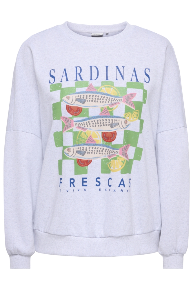 Only grijze dames sweater | Vooraanzicht