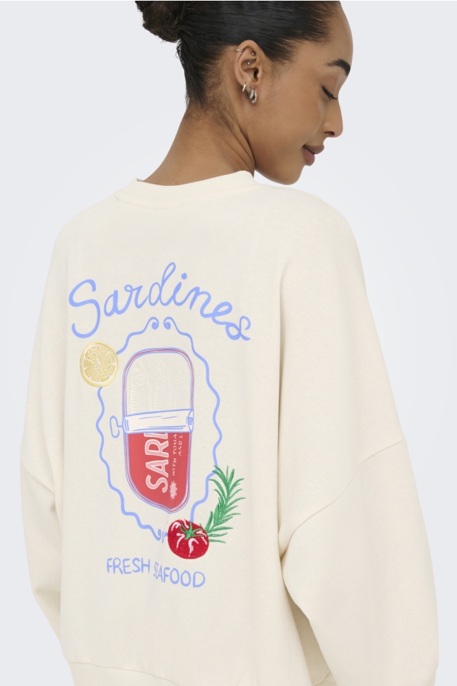 Only ecru dames sweater | Close up