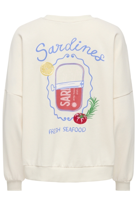 Only ecru dames sweater | Achteraanzicht