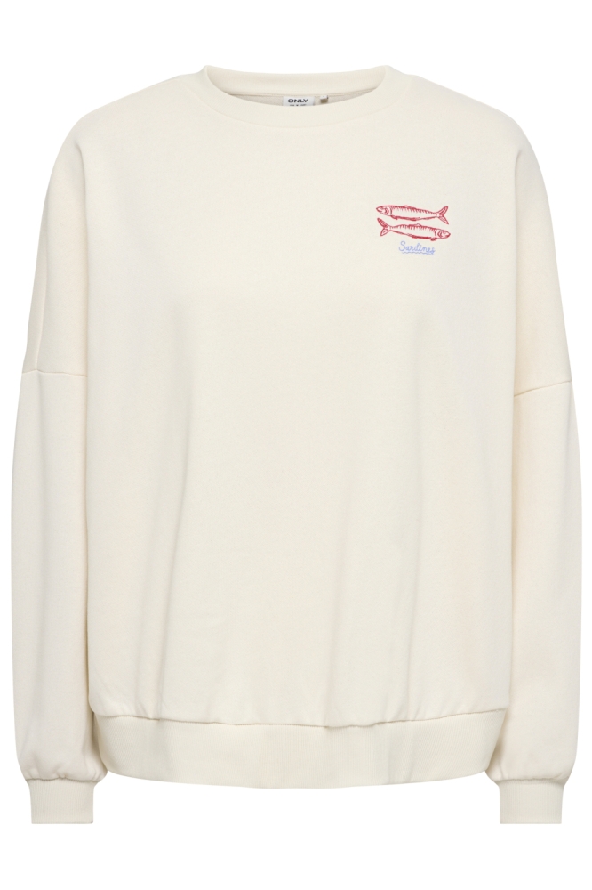 Only ecru dames sweater | Vooraanzicht