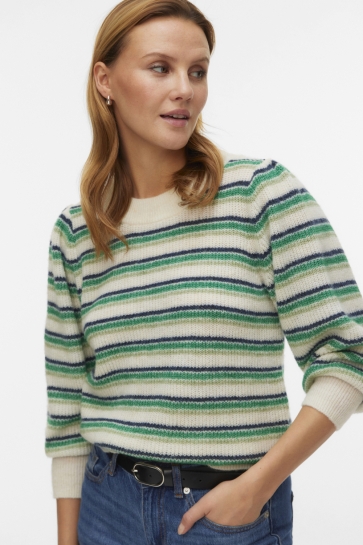 Vero Moda vmvigga 3/4 rib pullover ga boo rep Beige