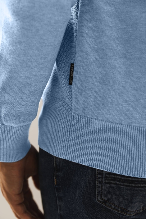 State of Art blauwe heren trui | Close up
