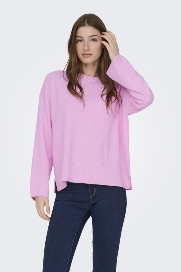 Only Trui ONLLOYAL AMALIO LS O-NECK KNT NOOS 15368958 Super Pink/Melange